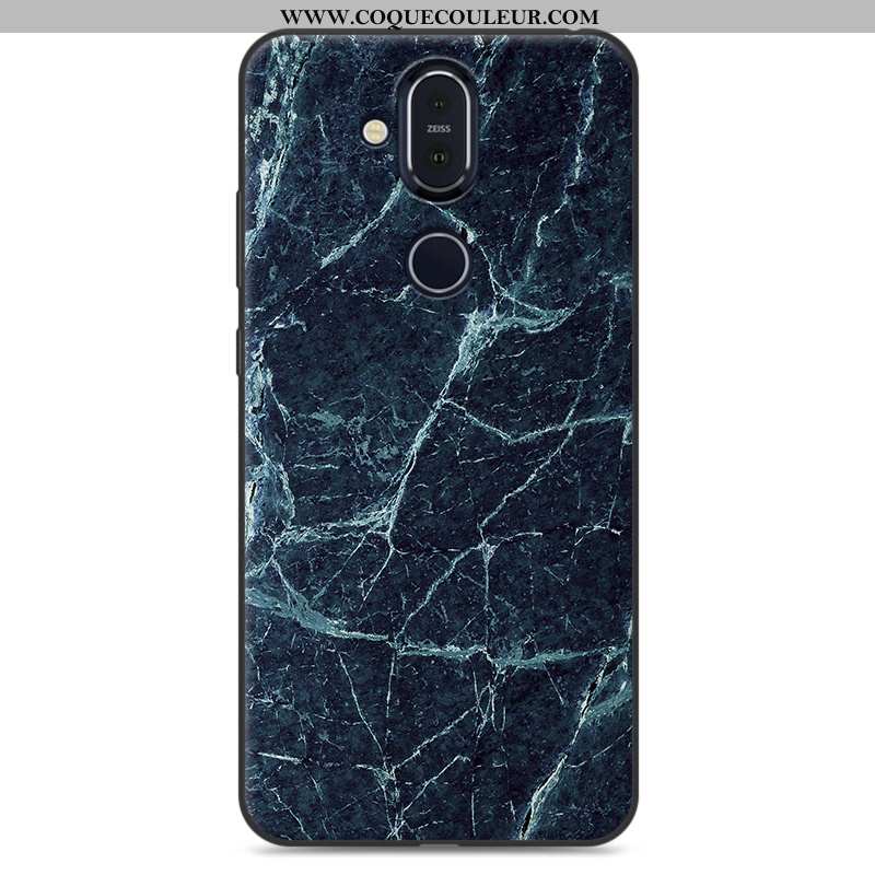 Coque Nokia 8.1 Protection Peinture Étui, Housse Nokia 8.1 Personnalité Blanc Blanche