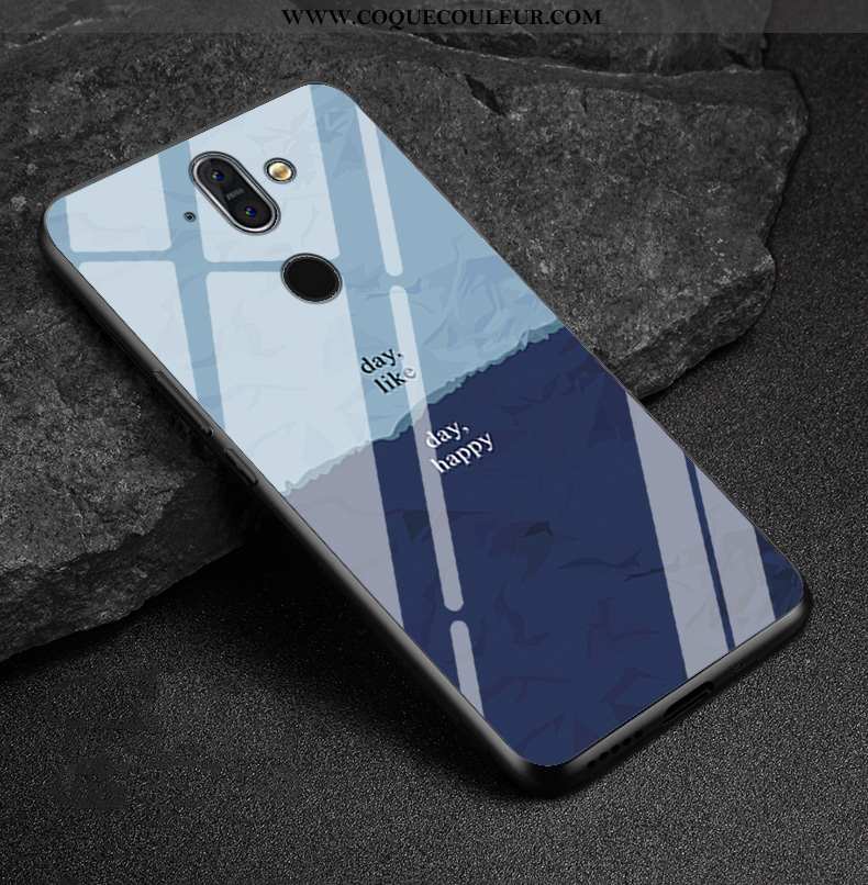 Étui Nokia 8 Sirocco Verre Téléphone Portable Coque, Coque Nokia 8 Sirocco Créatif Losange Verte