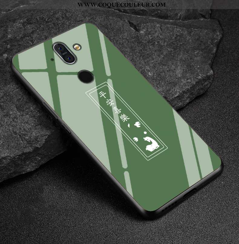 Étui Nokia 8 Sirocco Verre Vert Coque, Coque Nokia 8 Sirocco Délavé En Daim Verte