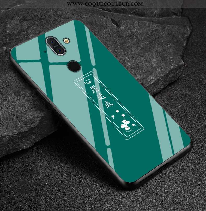 Étui Nokia 8 Sirocco Verre Vert Coque, Coque Nokia 8 Sirocco Délavé En Daim Verte