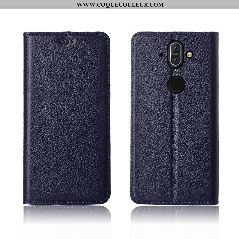 Coque Nokia 8 Sirocco Fluide Doux Haute, Housse Nokia 8 Sirocco Silicone Cuir Véritable Marron