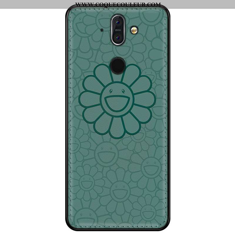 Coque Nokia 8 Sirocco Tendance 2020 Personnalisé, Housse Nokia 8 Sirocco Cuir Incassable Verte