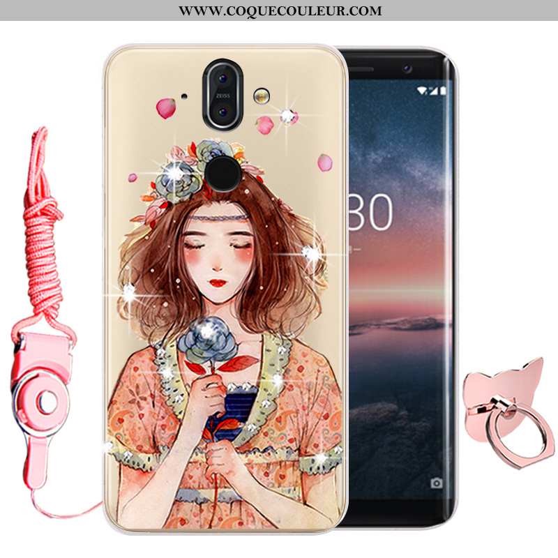 Coque Nokia 8 Sirocco Fluide Doux Étui Noir, Housse Nokia 8 Sirocco Silicone Membrane Noir