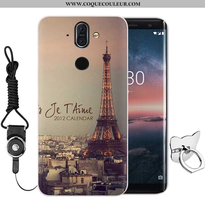 Coque Nokia 8 Sirocco Fluide Doux Étui Noir, Housse Nokia 8 Sirocco Silicone Membrane Noir