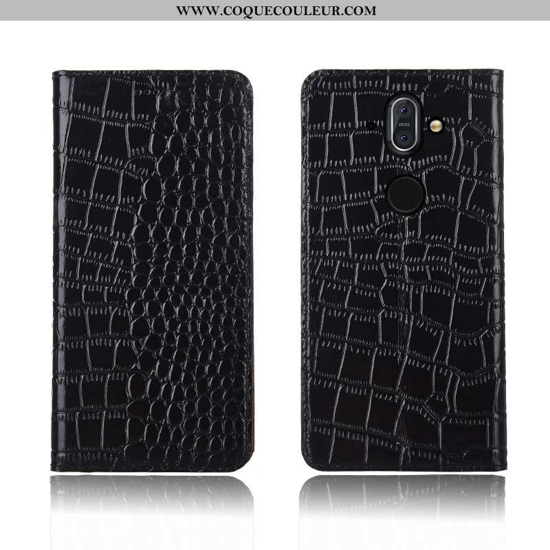 Coque Nokia 8 Sirocco Cuir Haute Marron, Housse Nokia 8 Sirocco Fluide Doux Protection Véritable Mar