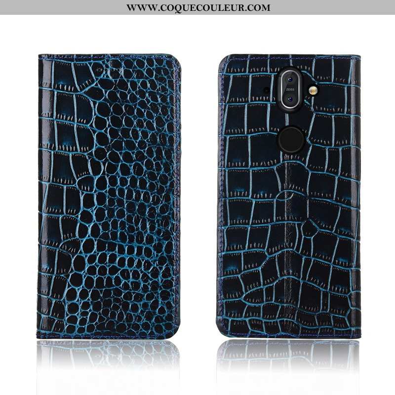 Coque Nokia 8 Sirocco Cuir Haute Marron, Housse Nokia 8 Sirocco Fluide Doux Protection Véritable Mar