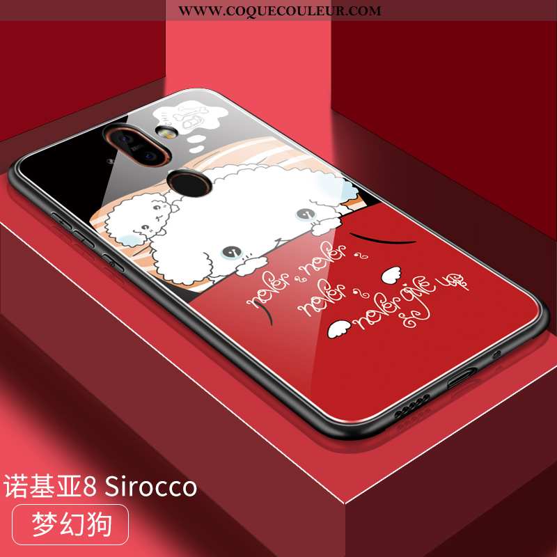 Étui Nokia 8 Sirocco Dessin Animé Coque Amoureux, Nokia 8 Sirocco Charmant Tout Compris Rouge