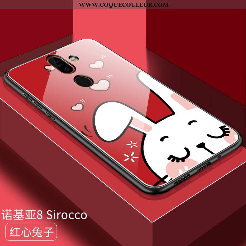 Étui Nokia 8 Sirocco Dessin Animé Coque Amoureux, Nokia 8 Sirocco Charmant Tout Compris Rouge