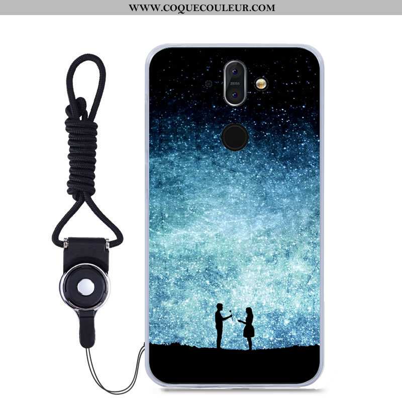 Étui Nokia 8 Sirocco Fluide Doux Tout Compris Peinture, Coque Nokia 8 Sirocco Bleu Haute