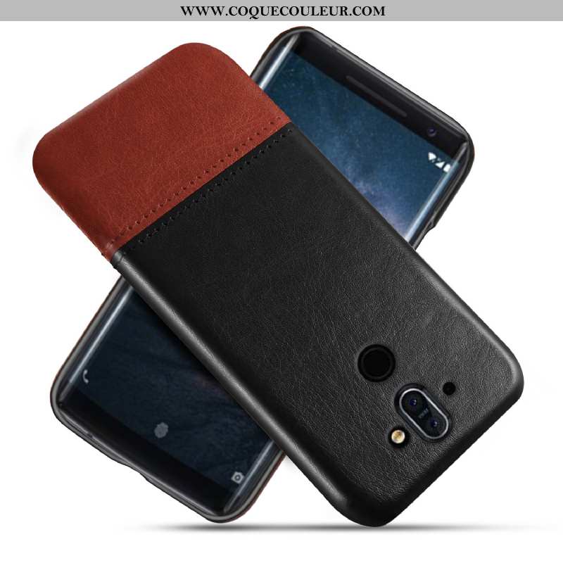 Coque Nokia 8 Sirocco Protection Étui Coque, Housse Nokia 8 Sirocco Cuir Téléphone Portable Noir