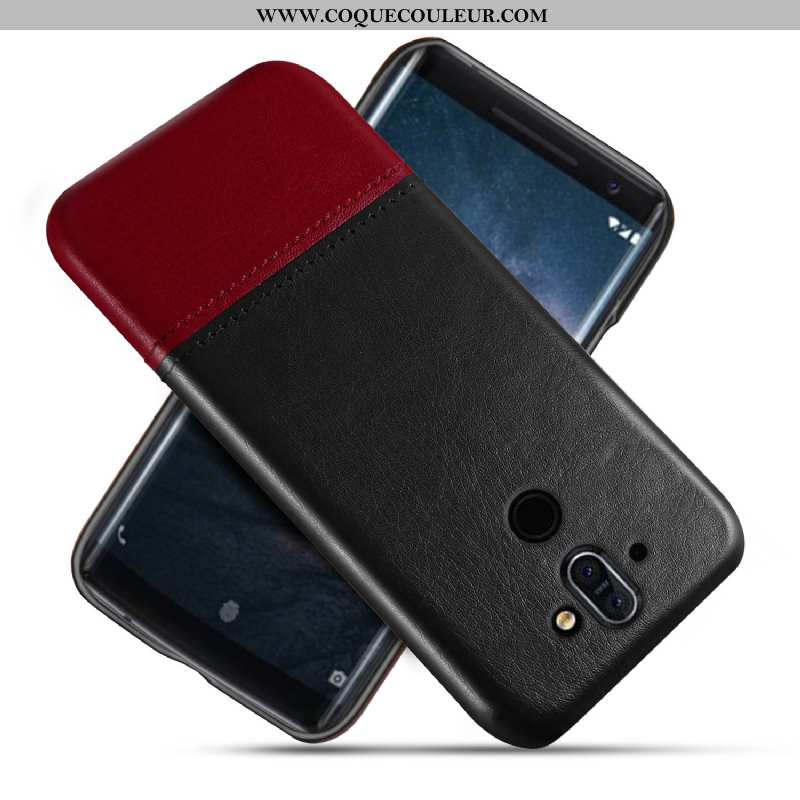 Coque Nokia 8 Sirocco Protection Étui Coque, Housse Nokia 8 Sirocco Cuir Téléphone Portable Noir