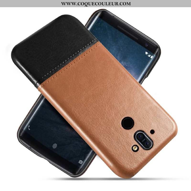 Coque Nokia 8 Sirocco Protection Étui Coque, Housse Nokia 8 Sirocco Cuir Téléphone Portable Noir