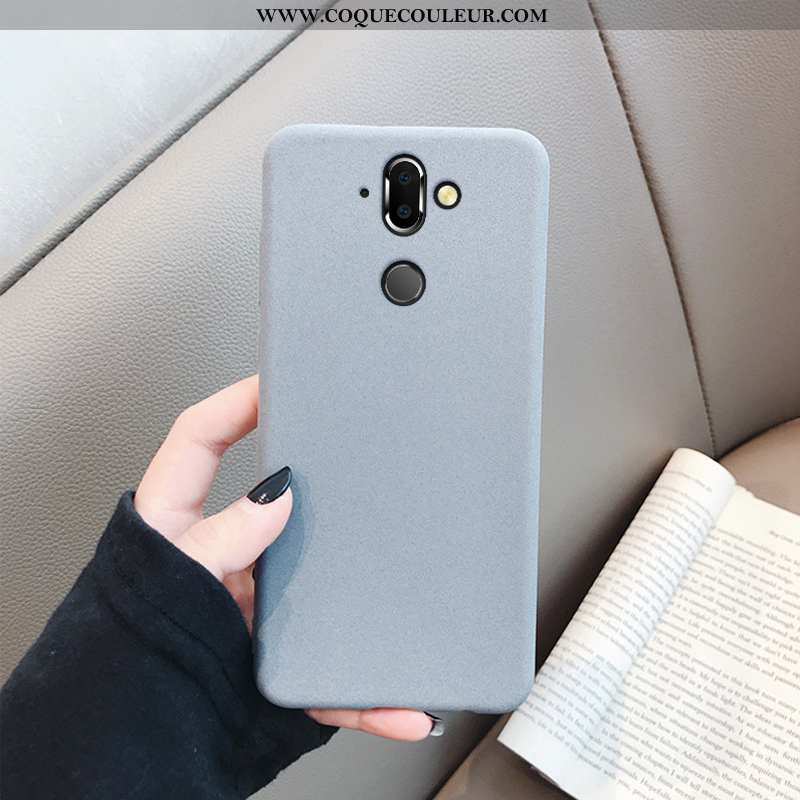 Coque Nokia 8 Sirocco Fluide Doux Étui Délavé En Daim, Housse Nokia 8 Sirocco Silicone Gris