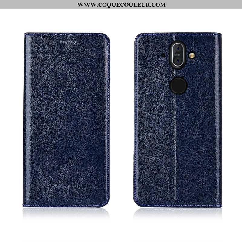 Coque Nokia 8 Sirocco Fluide Doux Housse Haute, Nokia 8 Sirocco Silicone Cuir Véritable Noir