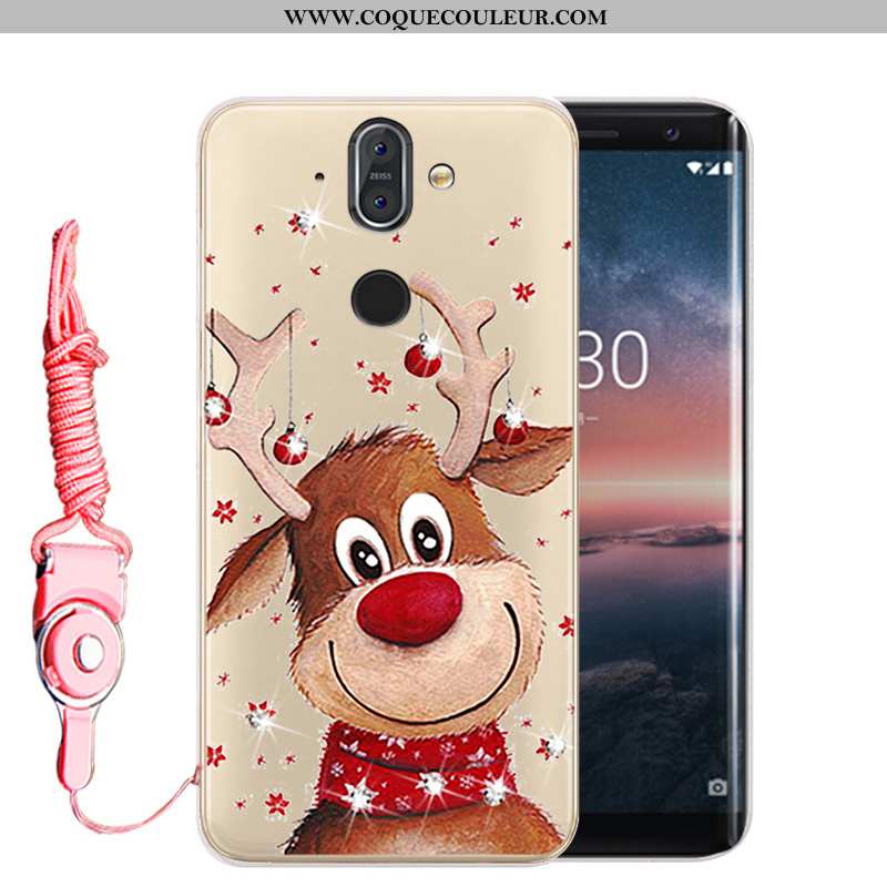 Housse Nokia 8 Sirocco Fluide Doux Étui Incassable, Nokia 8 Sirocco Protection Strass Doré