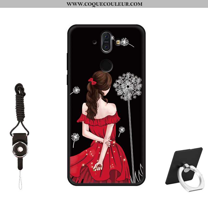 Coque Nokia 8 Sirocco Créatif Noir Protection, Housse Nokia 8 Sirocco Fluide Doux Étui