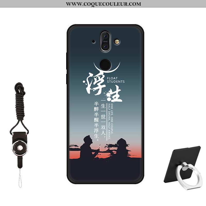 Coque Nokia 8 Sirocco Créatif Noir Protection, Housse Nokia 8 Sirocco Fluide Doux Étui