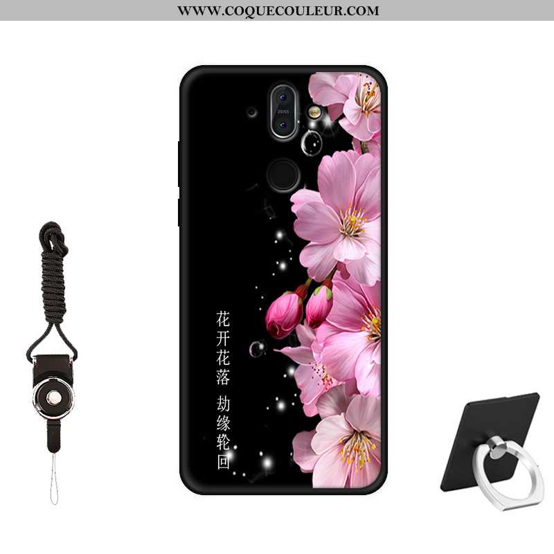 Coque Nokia 8 Sirocco Créatif Noir Protection, Housse Nokia 8 Sirocco Fluide Doux Étui