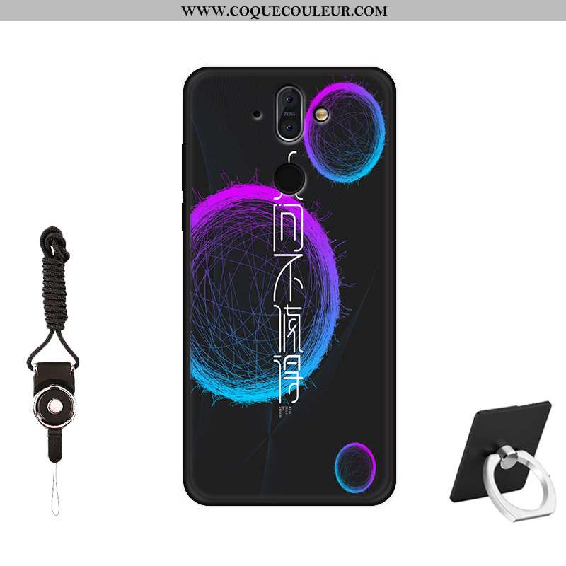 Coque Nokia 8 Sirocco Créatif Noir Protection, Housse Nokia 8 Sirocco Fluide Doux Étui