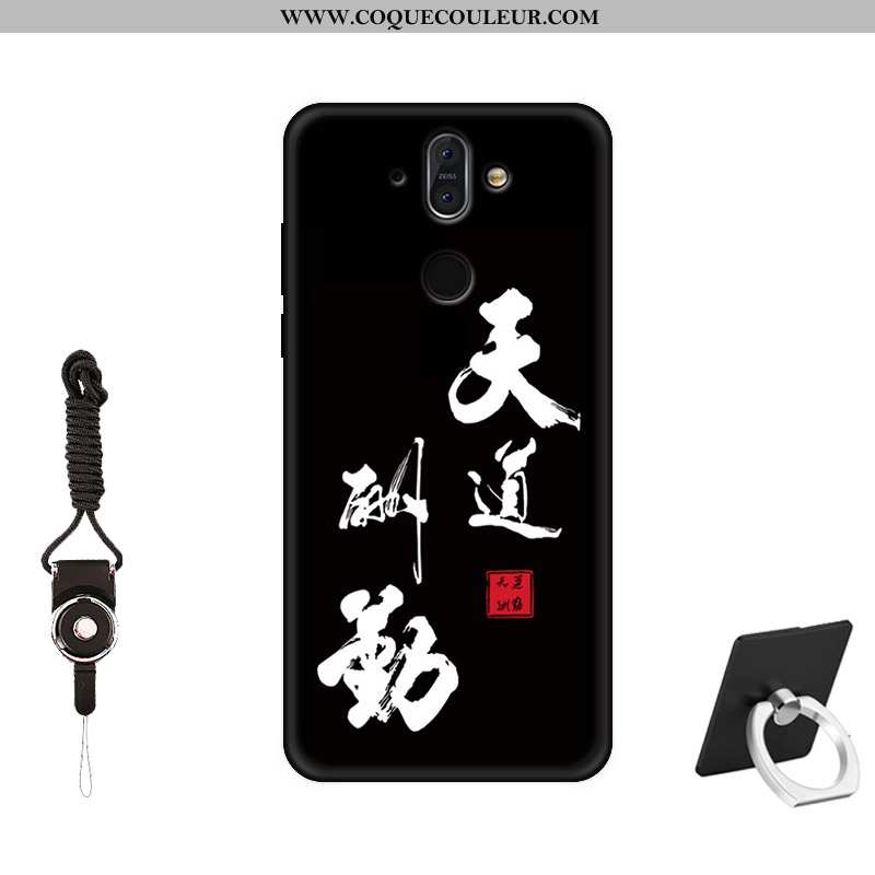 Coque Nokia 8 Sirocco Créatif Noir Protection, Housse Nokia 8 Sirocco Fluide Doux Étui