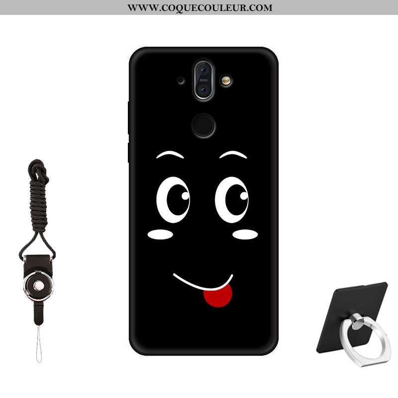 Coque Nokia 8 Sirocco Créatif Noir Protection, Housse Nokia 8 Sirocco Fluide Doux Étui