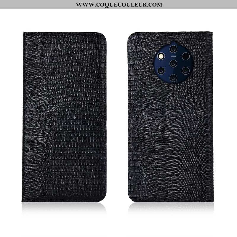 Étui Nokia 9 Pureview Protection Bleu Marin, Coque Nokia 9 Pureview Cuir Véritable Silicone Bleu Fon