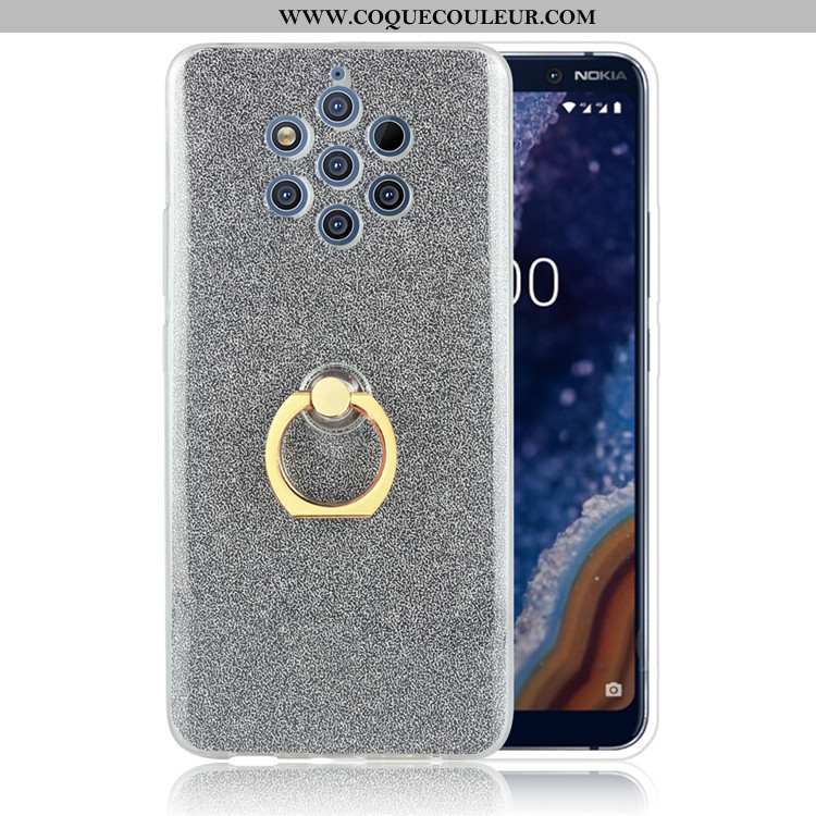 Housse Nokia 9 Pureview Anneau Rose Jaune, Étui Nokia 9 Pureview Téléphone Portable Jaune