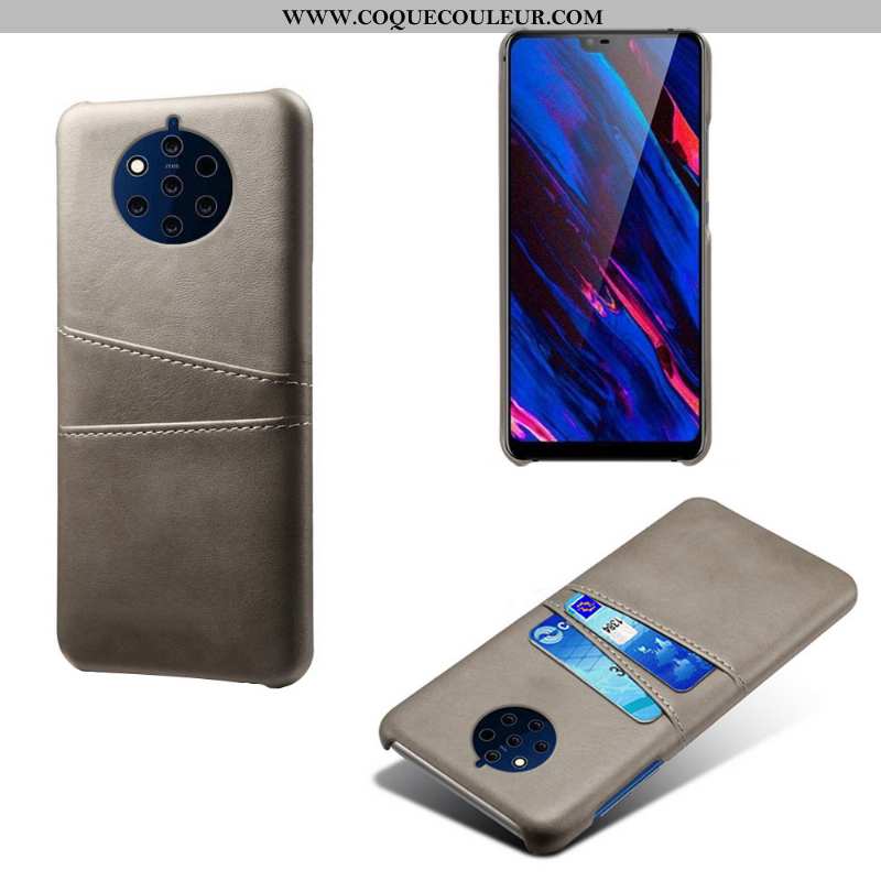 Étui Nokia 9 Pureview Cuir Carte Pu, Coque Nokia 9 Pureview Téléphone Portable Gris