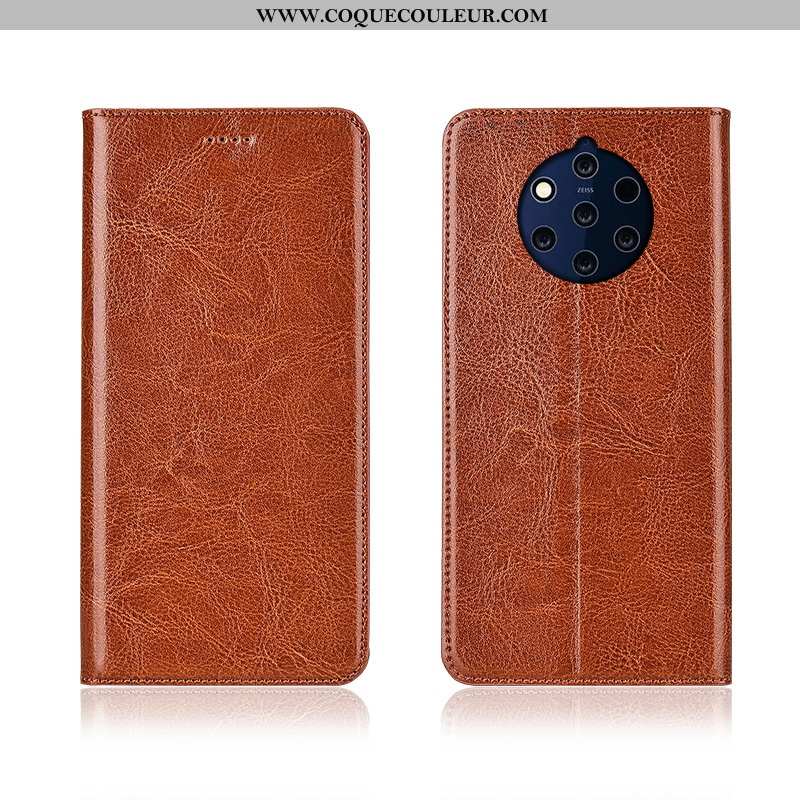 Housse Nokia 9 Pureview Cuir Silicone Incassable, Étui Nokia 9 Pureview Modèle Fleurie Jaune