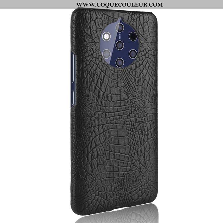 Coque Nokia 9 Pureview Modèle Fleurie Bleu Marin Coque, Housse Nokia 9 Pureview Protection Crocodile