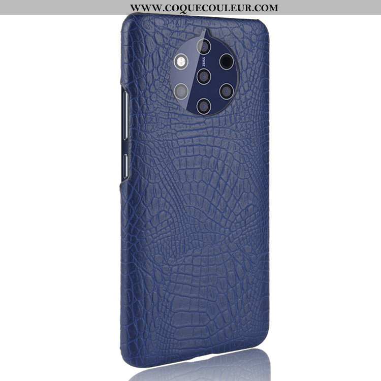 Coque Nokia 9 Pureview Modèle Fleurie Bleu Marin Coque, Housse Nokia 9 Pureview Protection Crocodile