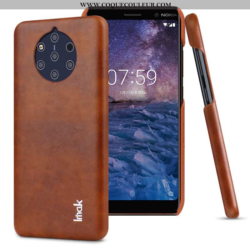 Étui Nokia 9 Pureview Cuir Personnalité Étui, Coque Nokia 9 Pureview Protection Pu Noir