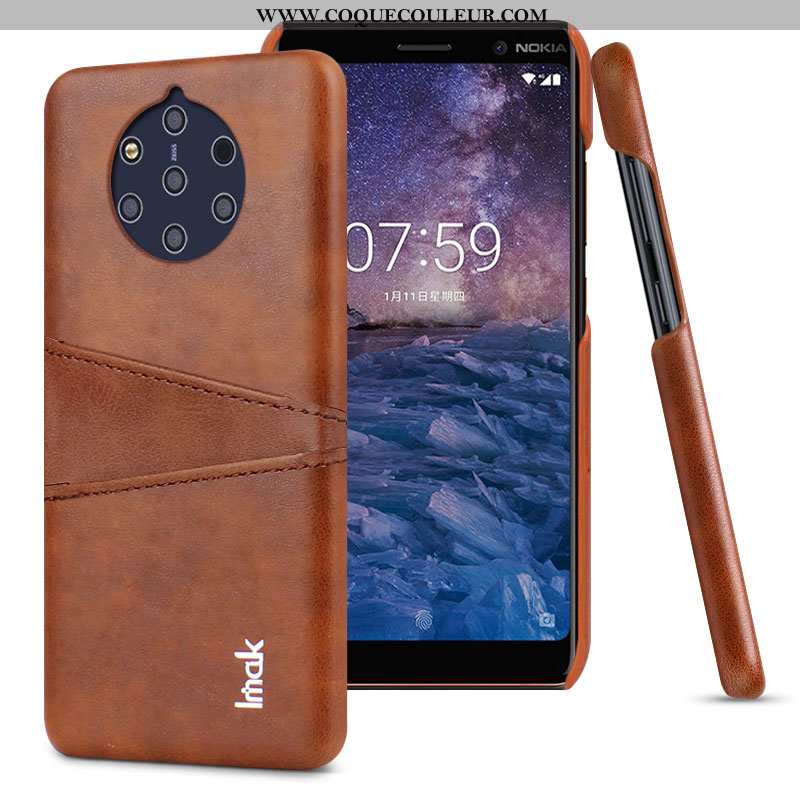 Housse Nokia 9 Pureview Cuir Marron Difficile, Étui Nokia 9 Pureview Protection Carte