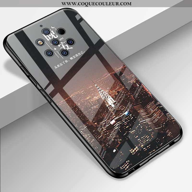 Coque Nokia 9 Pureview Protection Dessin Animé Miroir, Housse Nokia 9 Pureview Verre Personnalité No