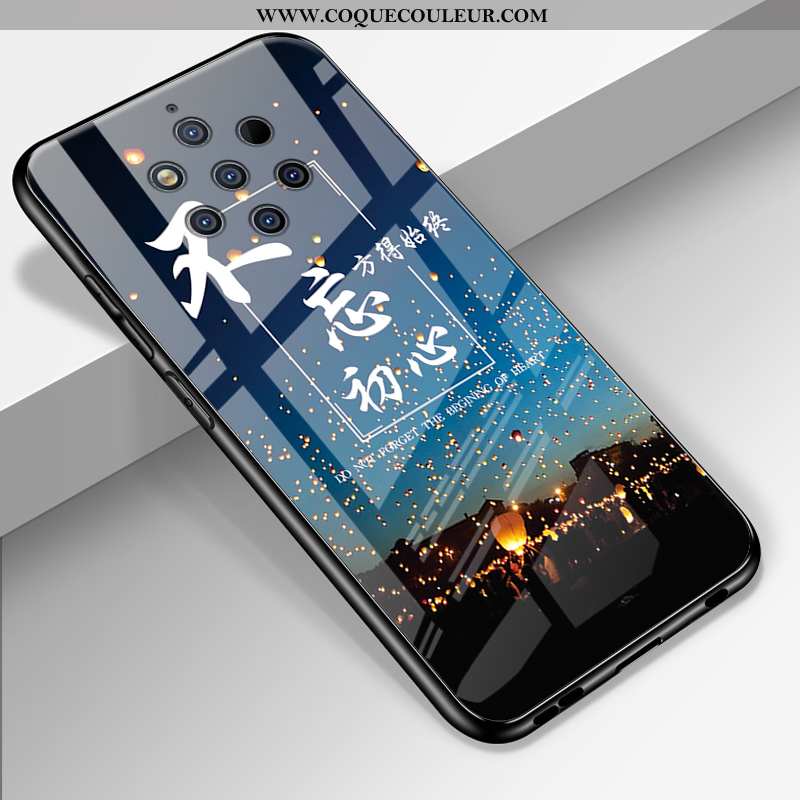 Coque Nokia 9 Pureview Protection Dessin Animé Miroir, Housse Nokia 9 Pureview Verre Personnalité No