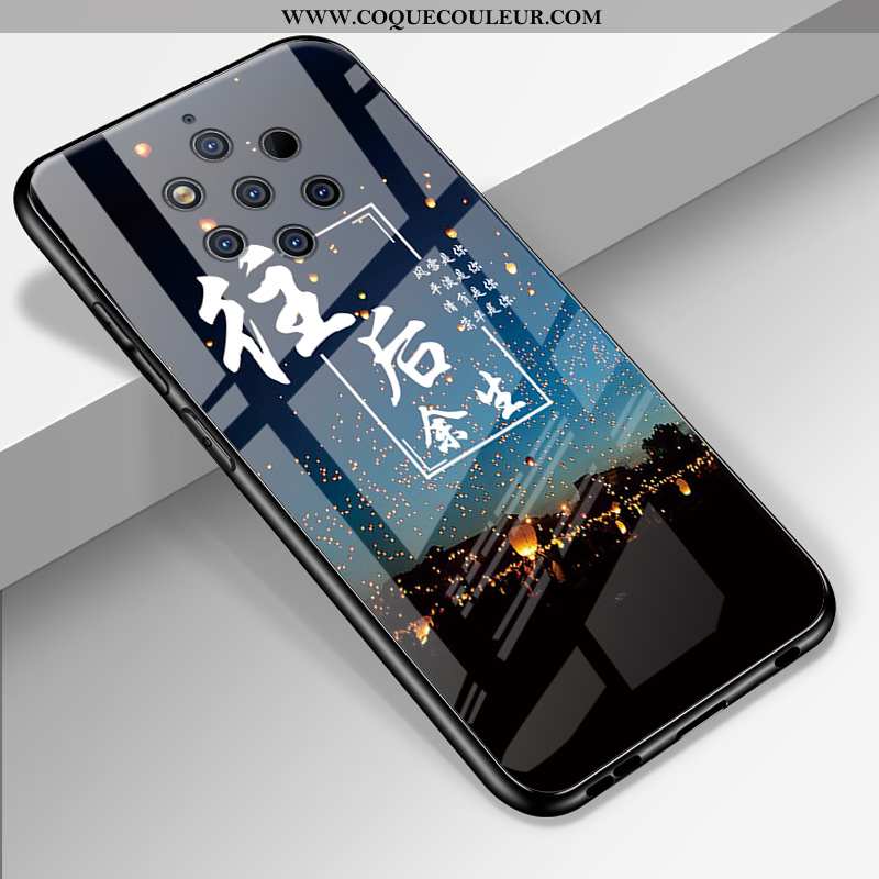 Coque Nokia 9 Pureview Protection Dessin Animé Miroir, Housse Nokia 9 Pureview Verre Personnalité No