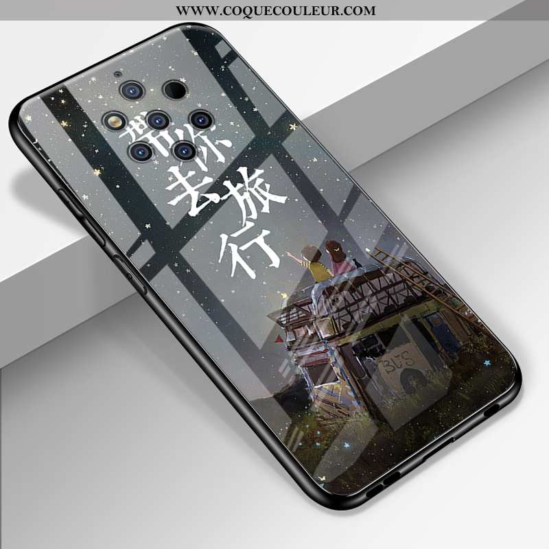 Coque Nokia 9 Pureview Protection Dessin Animé Miroir, Housse Nokia 9 Pureview Verre Personnalité No