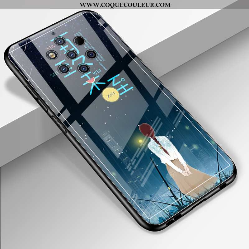 Coque Nokia 9 Pureview Protection Dessin Animé Miroir, Housse Nokia 9 Pureview Verre Personnalité No