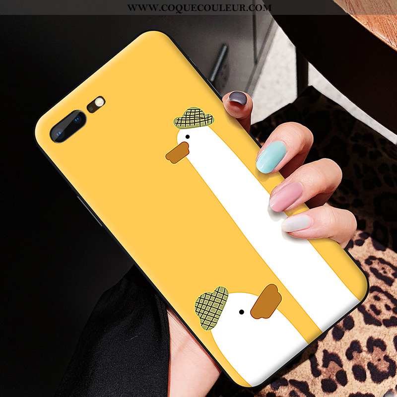 Coque Oneplus 5 Délavé En Daim Nouveau, Housse Oneplus 5 Dessin Animé Jaune