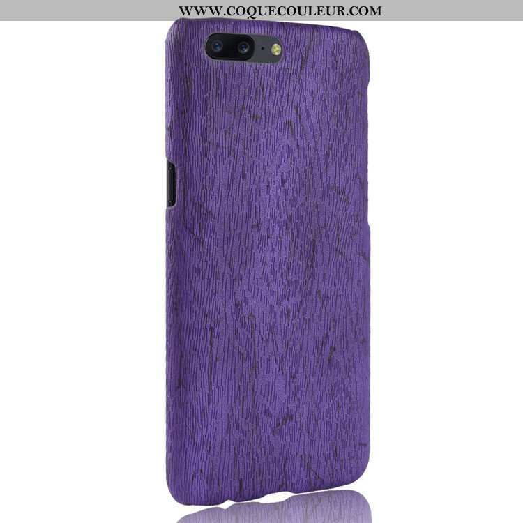 Coque Oneplus 5 Cuir Téléphone Portable Incassable, Housse Oneplus 5 Modèle Fleurie Étui Violet