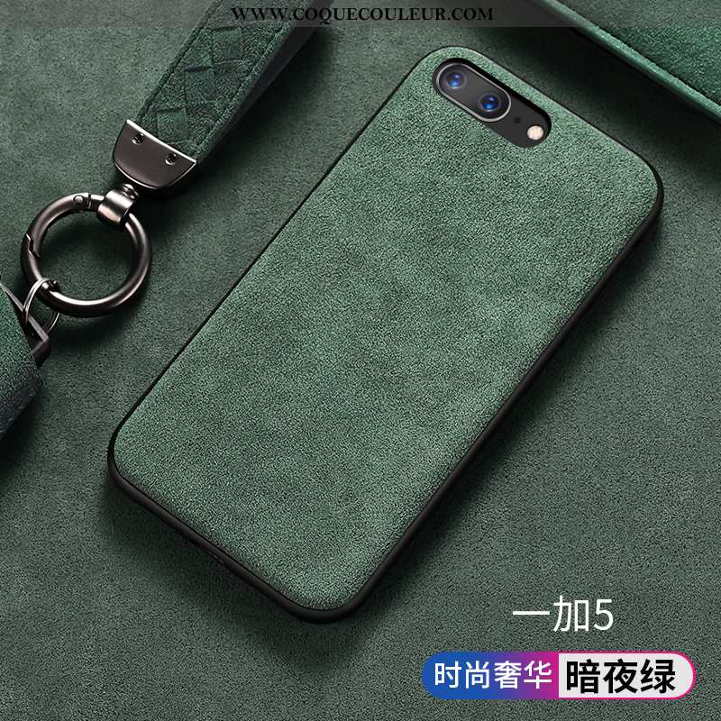 Housse Oneplus 5 Luxe Coque Tendance, Étui Oneplus 5 Personnalité Daim Fourrure Turquoise