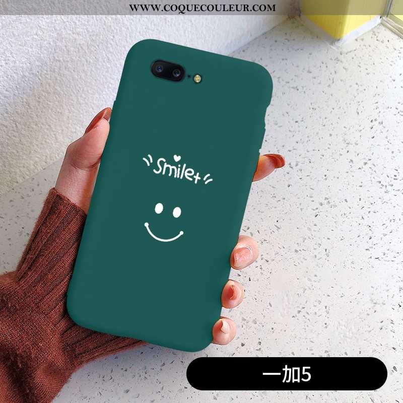 Étui Oneplus 5 Silicone Simple Vert, Coque Oneplus 5 Mode Verte