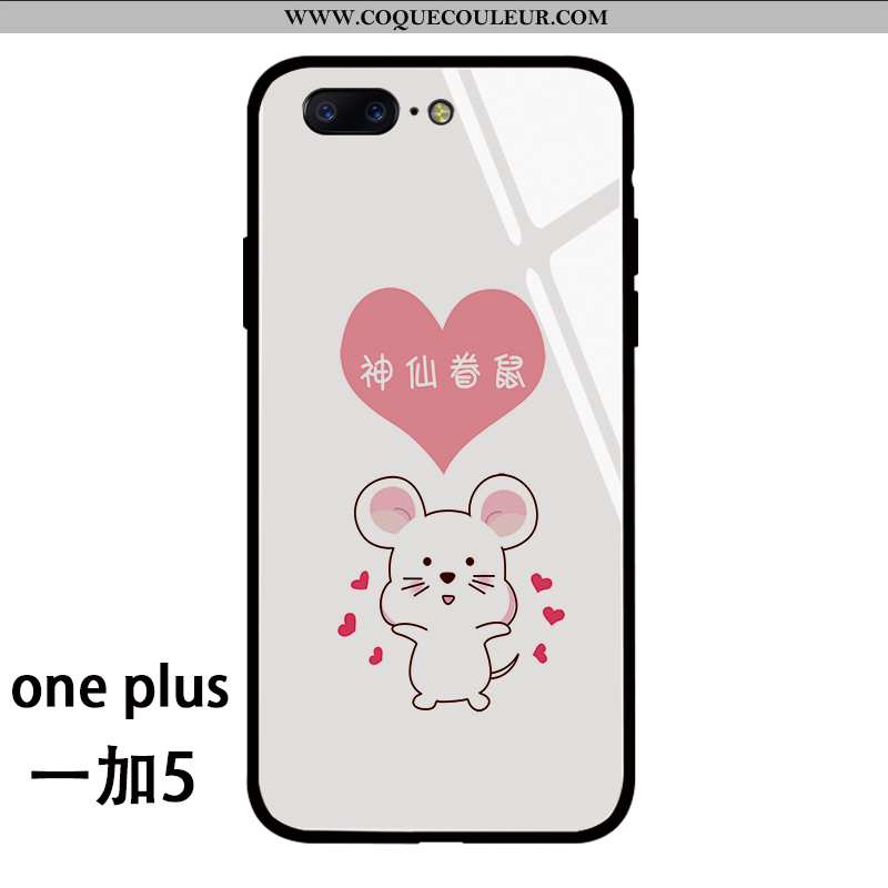 Étui Oneplus 5 Verre Coque Amoureux, Oneplus 5 Personnalité Nouveau Blanche