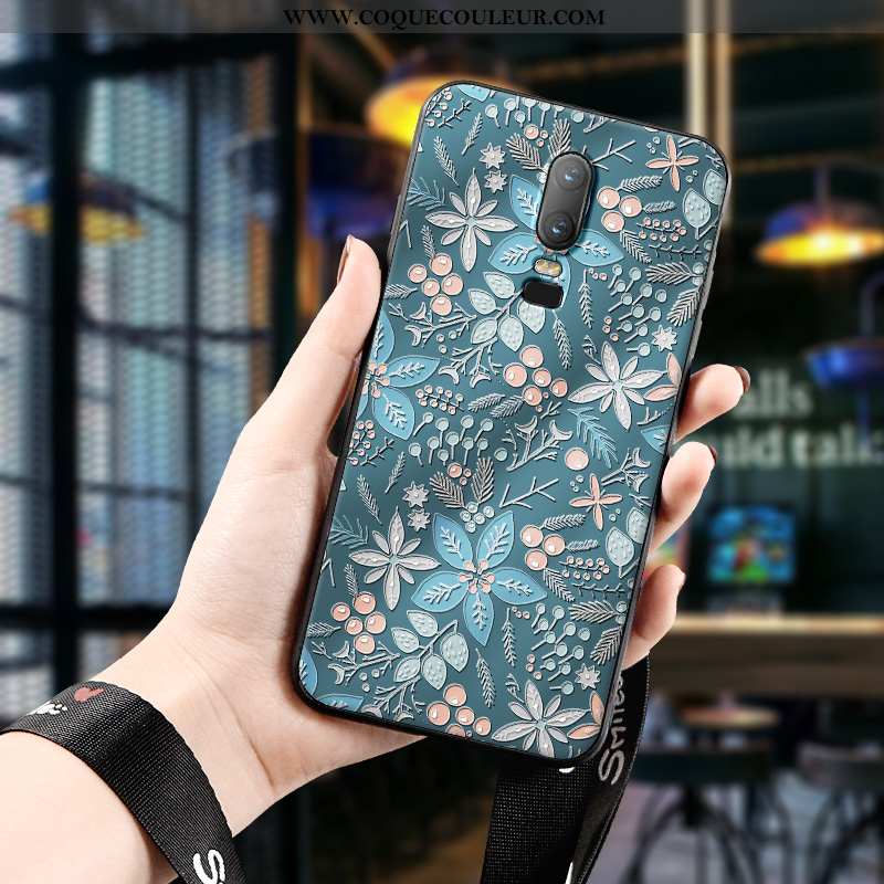 Coque Oneplus 6 Charmant Amoureux Bleu, Housse Oneplus 6 Tendance Téléphone Portable Bleu