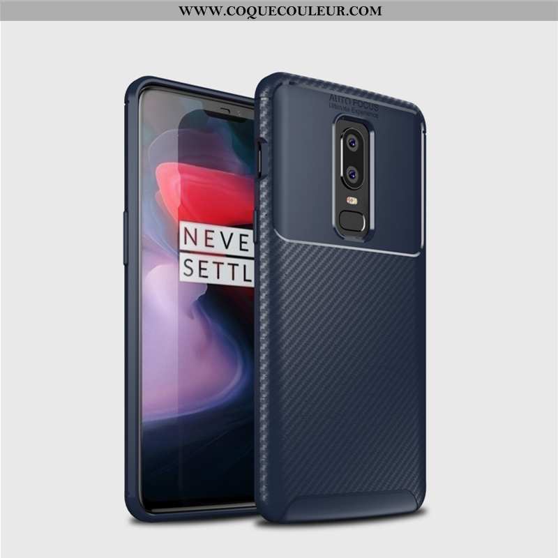 Étui Oneplus 6 Ultra Silicone Téléphone Portable, Coque Oneplus 6 Tendance Personnalité Bleu