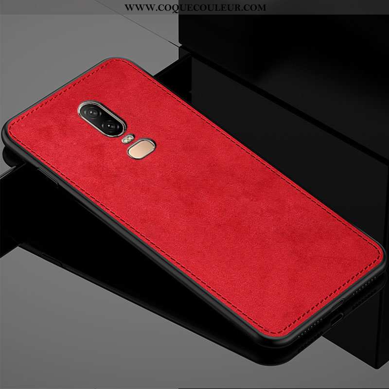 Étui Oneplus 6 Protection Tissu Incassable, Coque Oneplus 6 Ultra Mode Rouge