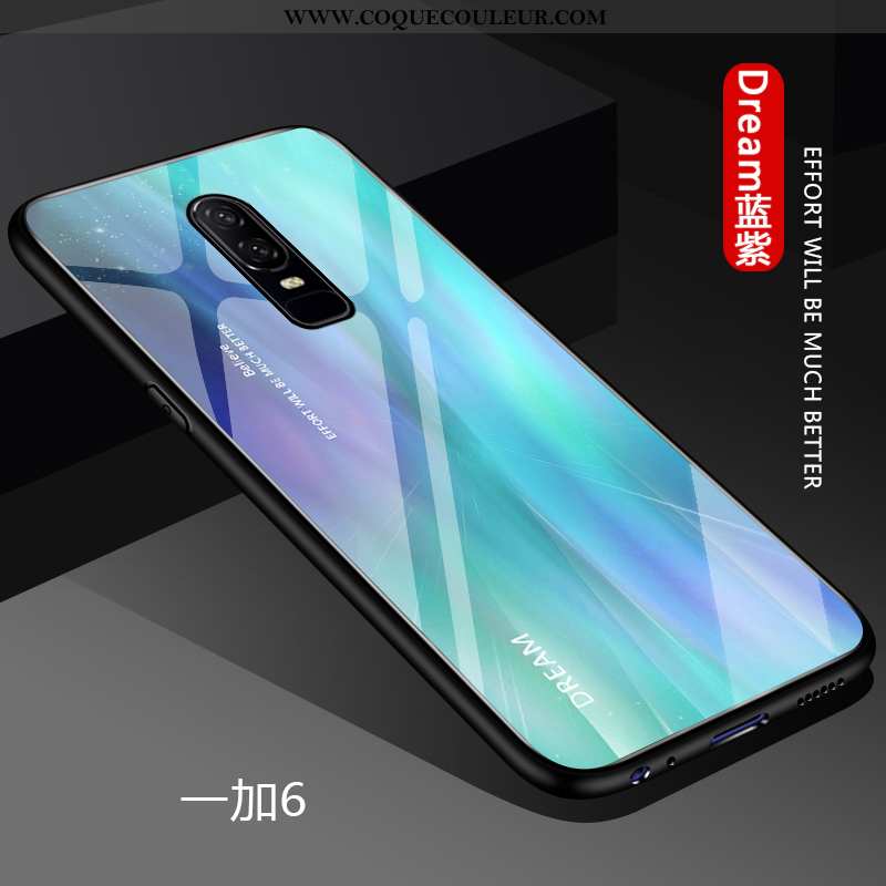 Étui Oneplus 6 Ultra Simple Légère, Coque Oneplus 6 Tendance Verre Blanche