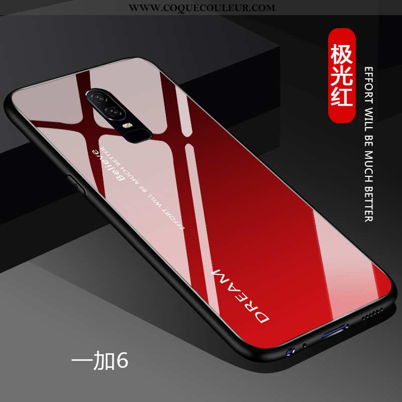 Étui Oneplus 6 Ultra Simple Légère, Coque Oneplus 6 Tendance Verre Blanche