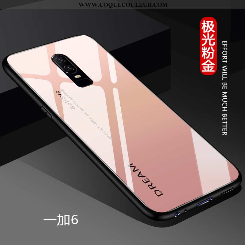 Étui Oneplus 6 Ultra Simple Légère, Coque Oneplus 6 Tendance Verre Blanche