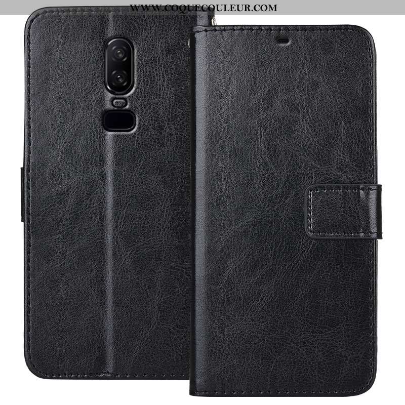 Étui Oneplus 6 Protection Cuir Rouge, Coque Oneplus 6 Portefeuille Tout Compris Rose